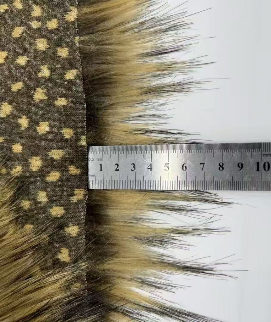 Close-up of soft faux fur collar material