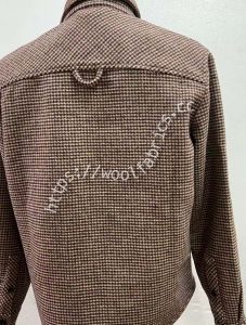 AW26 men's wool double face overshirt in houndstooth pattern