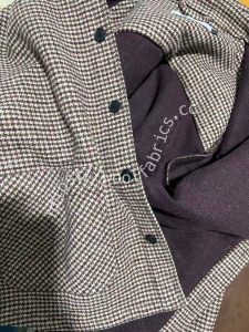 Close-up of the double face wool fabric on the overshirt