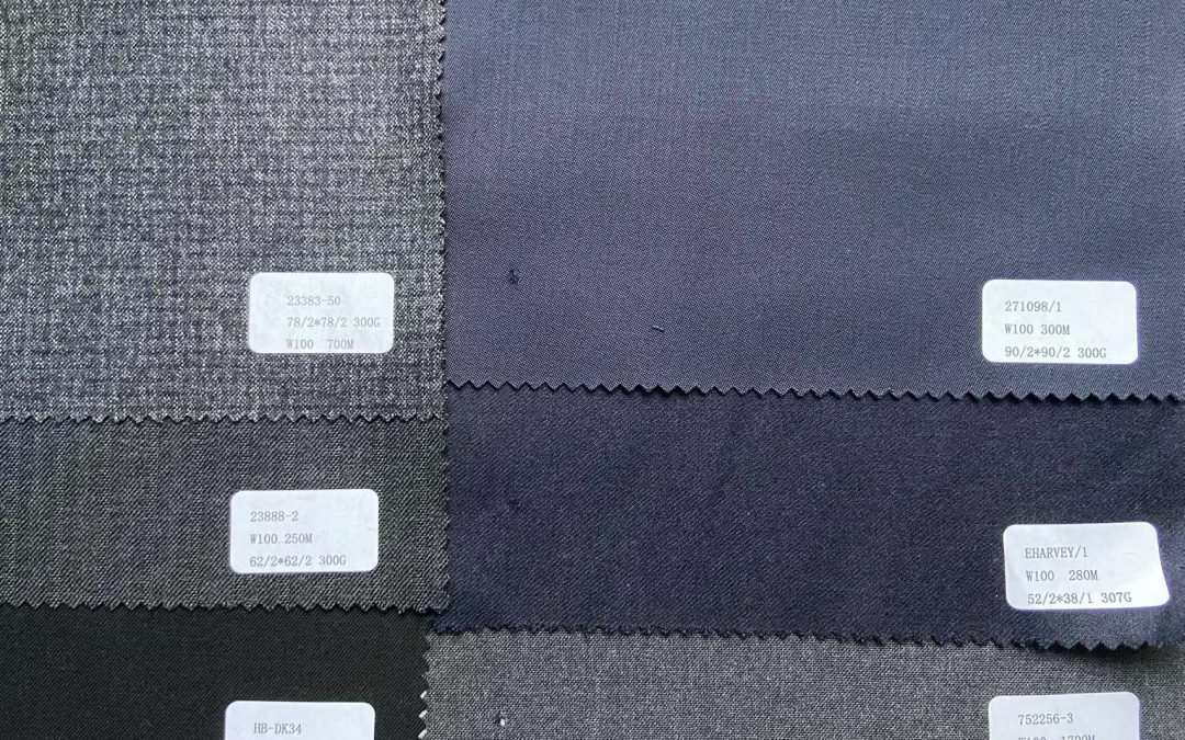 Various designs of our wool suiting fabrics stock