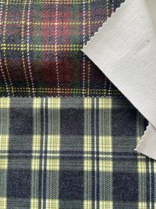 print check design on knit fabric