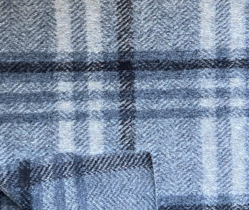 white and brown check design fabric swatch