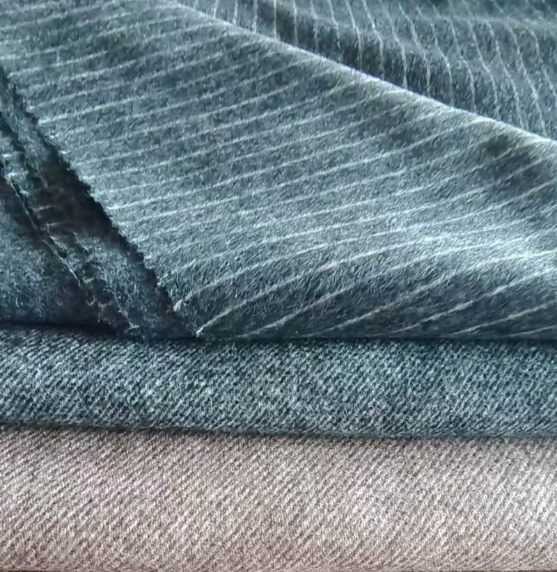 stripe recycled wool coating fabrics