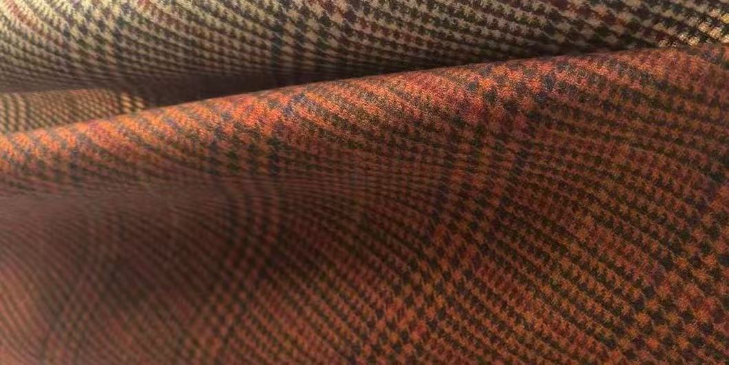 recycled wool tartan fabrics 2 colors