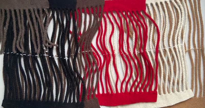5 colors wool tassel fabrics
