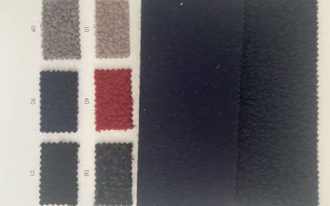 Wool knit fabrics in 6 colors for AW seasons - red,navy, camel, burgundy sample yardages