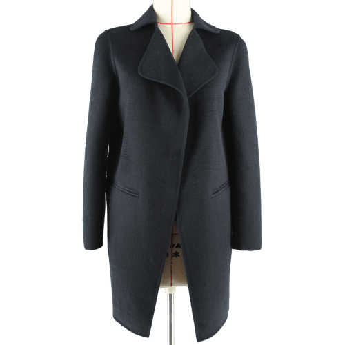 wool double faced overcoats black 2 front