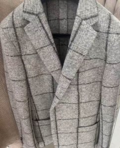 men knit jacket with tartan design