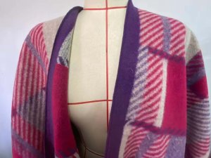 red tassel shawl wool knit fabric